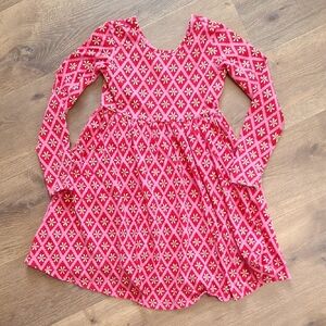 Hanna Andersson Pink and White Patterned Kids Dress